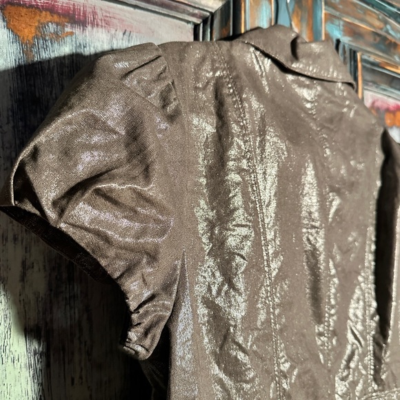 Shimmer and Shiny button down dress top size 10 - Picture 8 of 9